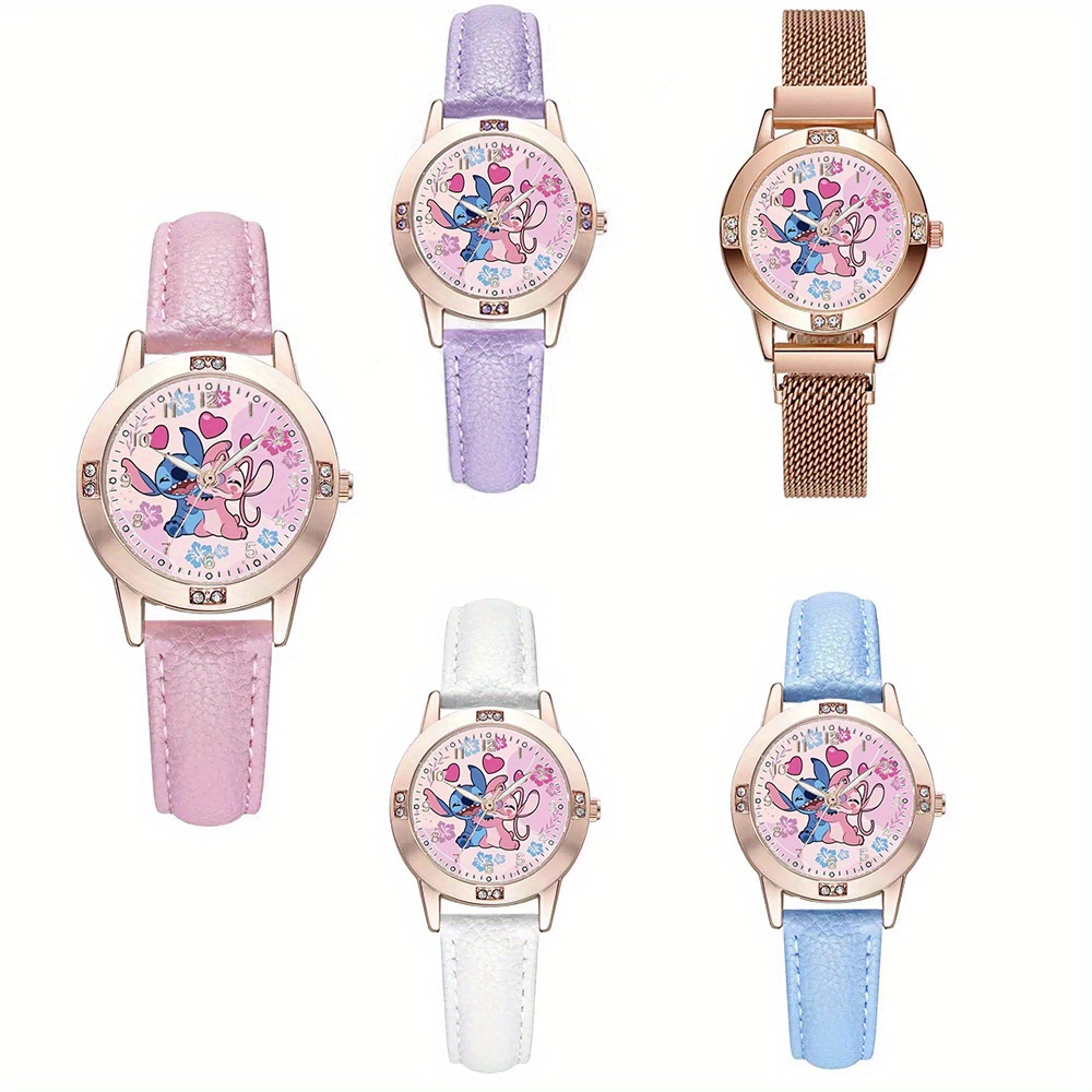 Women'S Accessories To Wear With Watch - นาฬิกาข้อมือควอตซ์ดิสนีย์สติทช์ สไตล์คู่รักน่ารัก นาฬิกาแฟชั่น ของขวัญหวานโรแมนติกสำหรับผู้หญิง ผู้ที่ชื่นชอบสติทช์ เครื่องประดับสำหรับสวมใส่ในชีวิตประจำวัน