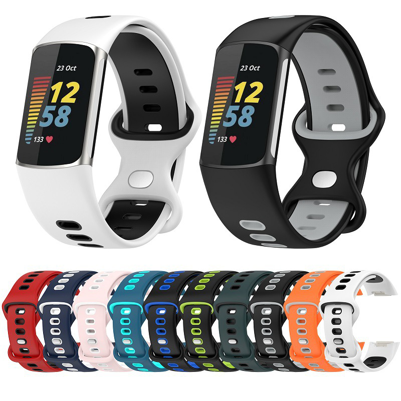 Women'S Accessories Nike - สายรัดสำหรับ Fitbit Charge 6แบนด์สายรัดข้อมือซิลิโคนสำหรับเปลี่ยนสายรัดข้อมือฟิตบิทชาร์จ5อุปกรณ์เสริมผ้าคาด