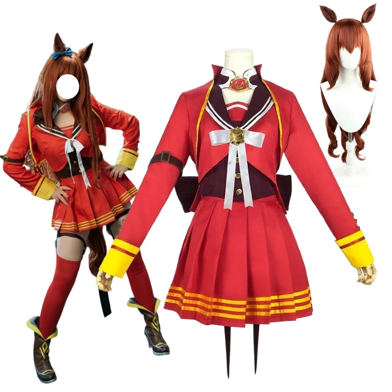 Women'S Red Accessories - ชุดคอสเพลย์ม้ามารุเซนสกี้ ชุดกระโปรงสีแดง ชุดนักเรียน JK พร้อมเครื่องประดับครบชุดสำหรับผู้หญิง สำหรับงานปาร์ตี้ธีม