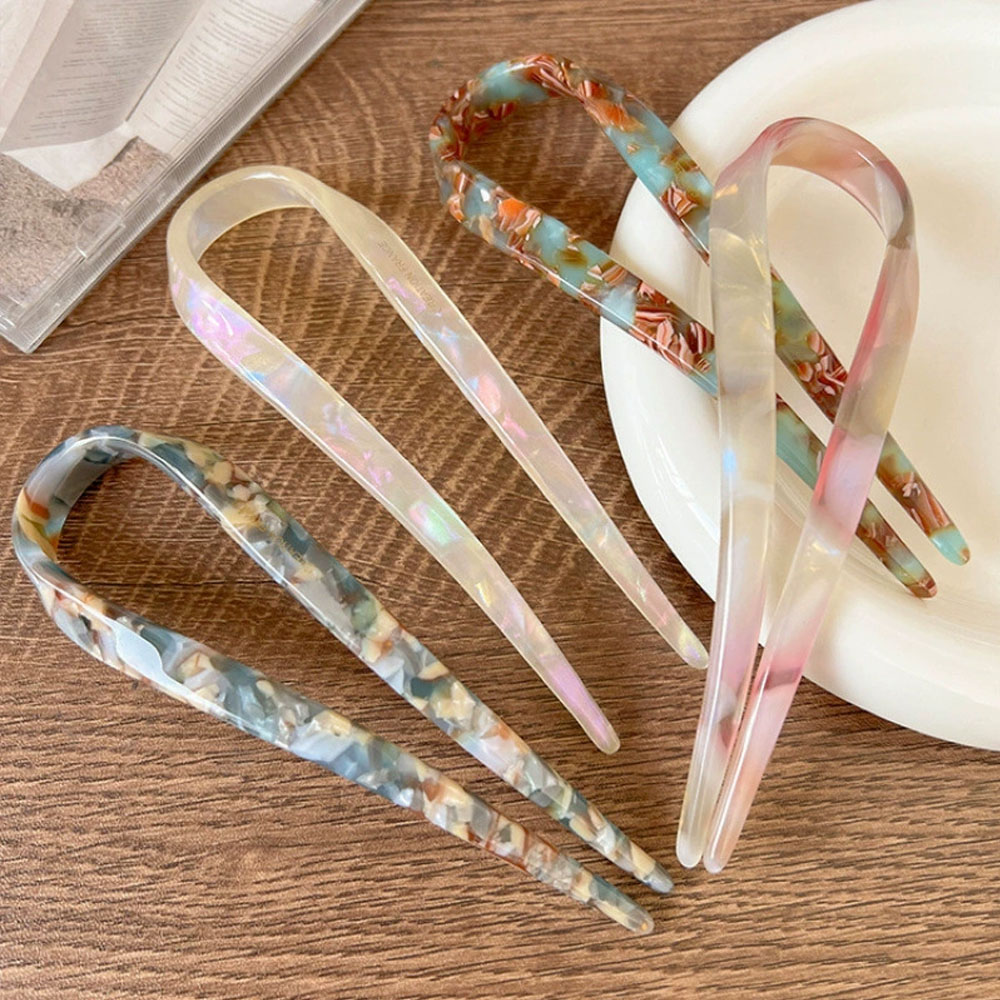 Hair Fork Stick - กิ๊บติดผมรูปตัว U ย้อนยุคสําหรับผู้หญิงอารมณ์สง่างามกิ๊บหางม้าแฟชั่นสาวอุปกรณ์ผม