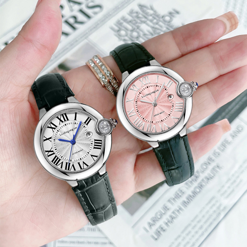 Women'S Accessories To Wear With Watch - นาฬิกาควอทซ์สีน้ำเงินหรูหราสำหรับผู้หญิง ตัวเลขโรมันคลาสสิก นาฬิกาข้อมือผู้หญิงกันน้ำสุดหรู นาฬิกาอเนกประสงค์สไตล์ไฮเอนด์ คุณค่าทางความงามสูง เหมาะสำหรับธุรกิจ