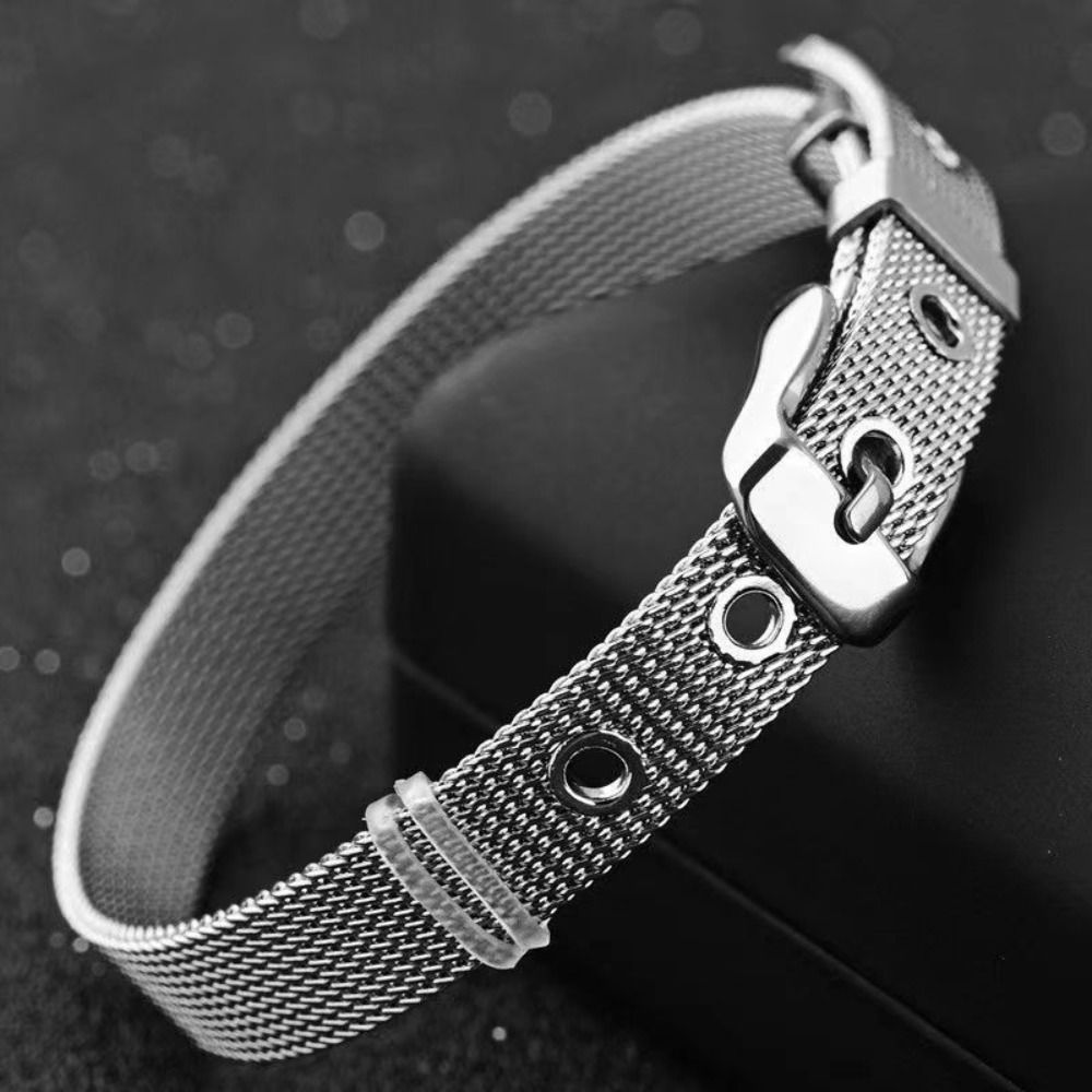 Women'S Accessories To Wear With Watch - กำไลข้อมือสไตล์เกาหลี วัสดุไทเทเนียมสตีล สายนาฬิกาแบบตาข่าย สำหรับทุกเพศ ใช้เป็นเครื่องประดับข้อมือหรือแหวนได้