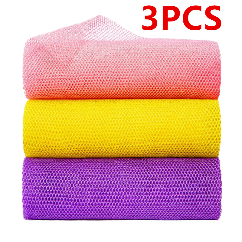 Women'S African Accessories - 3 ชิ้นแอฟริกันฟองน้ําอาบน้ําแอฟริกันสุทธิยาวสุทธิฟองน้ําอาบน้ํา Exfoliating Shower Body Scrubber