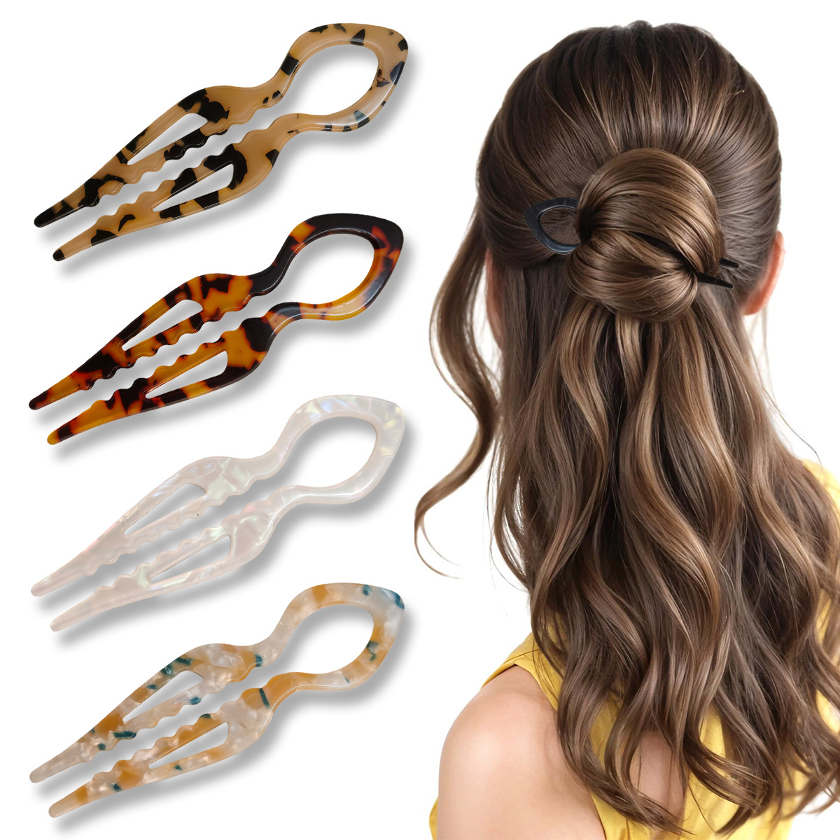 กิ๊บติดผมรูปตัวยู ลายกระดองเต่ - Hair Fork Stick บทวิจารณ์และราคา