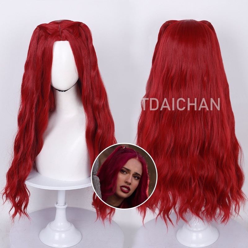 วิกผมคอสเพลย์ลอนสีแดงทรงผมเจ้า - Women'S Red Accessories บทวิจารณ์และราคา