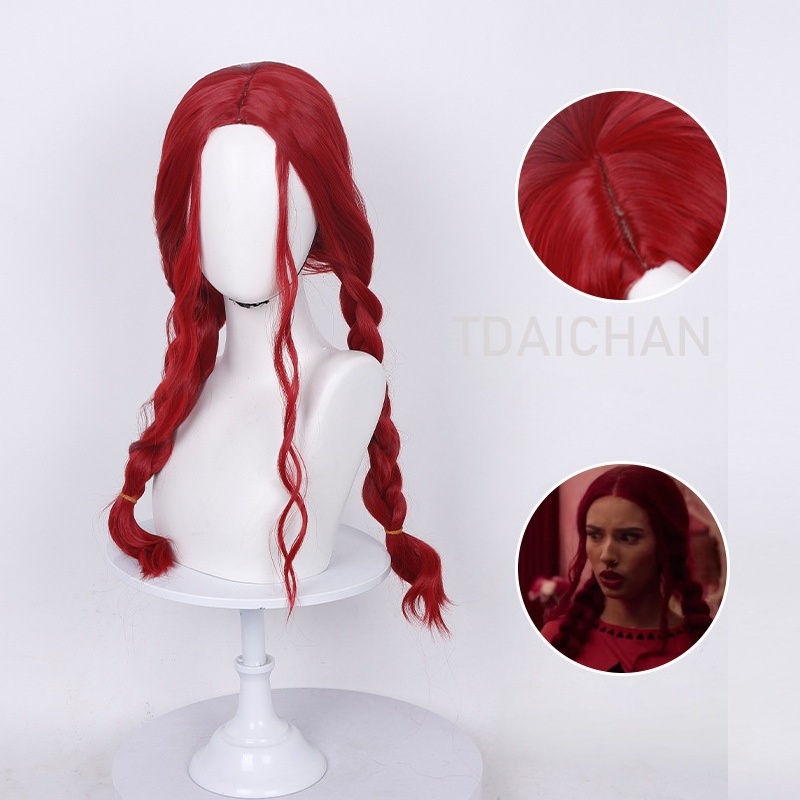 วิกผมคอสเพลย์ลอนสีแดงทรงผมเจ้า - Women'S Red Accessories บทวิจารณ์และราคา