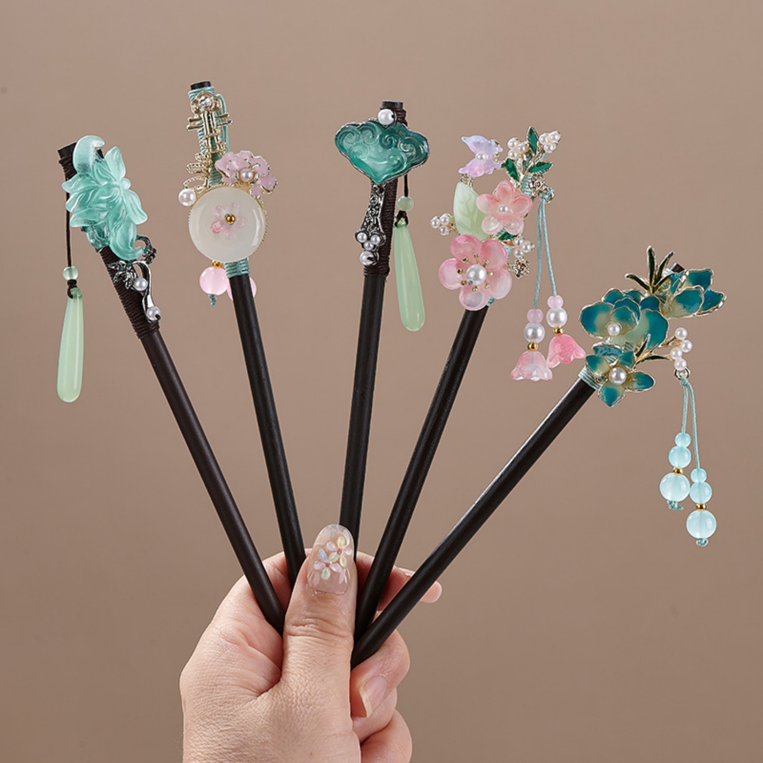 กิ๊บติดผมลายดอกไม้สไตล์วินเทจส - Hair Fork Stick บทวิจารณ์และราคา