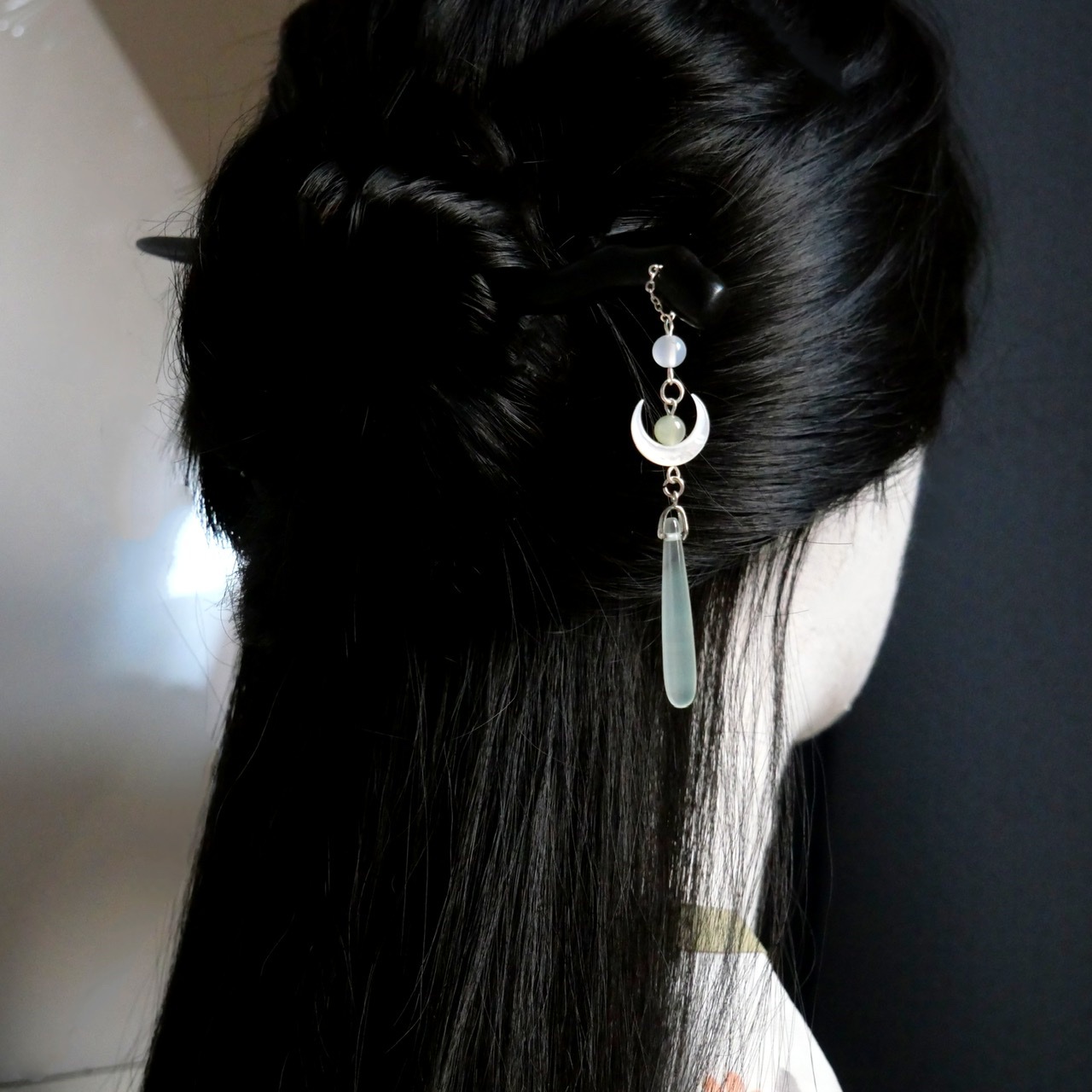 ไม้แบบดั้งเดิมสีดําผมสไตล์จีน  - Hair Fork Stick บทวิจารณ์และราคา