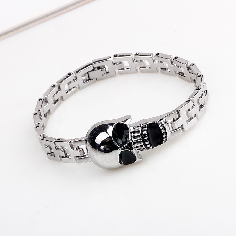 กำไลข้อมือไทเทเนียมลายหัวกะโหล - Women'S Accessories To Wear With Watch บทวิจารณ์และราคา