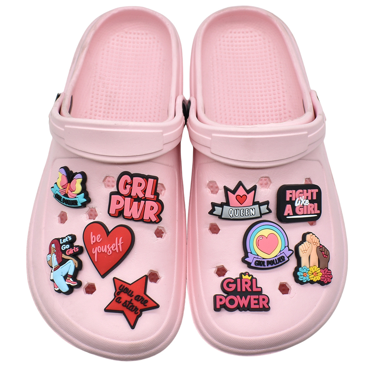 น่ารักสีชมพู Power รองเท้า Cha - Women'S Accessories For Crocs บทวิจารณ์และราคา