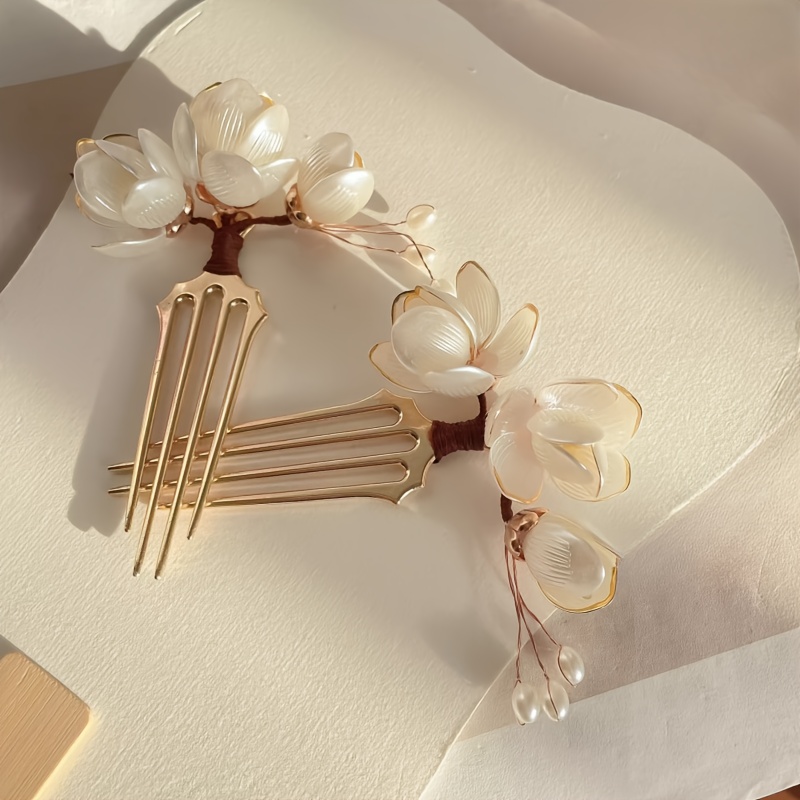 หวีผมลายดอกแมกโนเลียสไตล์จีน ป - Women Accessories Wholesale บทวิจารณ์และราคา